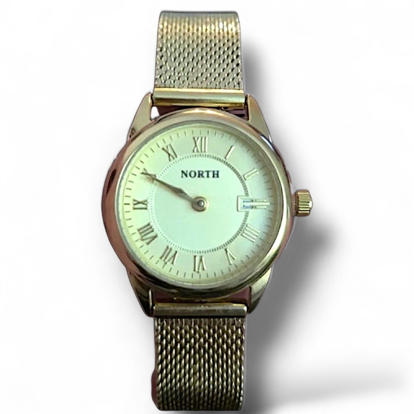 North Accessories - NWT NORTH Gold Tone Classic Roman Numeral Watch